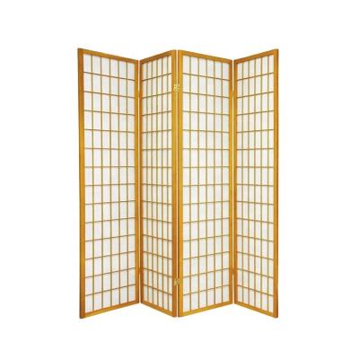 China Japan Style 6ft Pine Wood Folding Screens Room Divider for sale