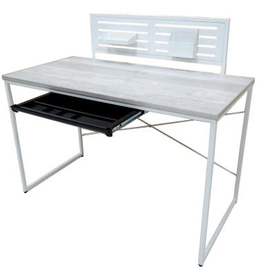 China Sliding Drawer Particle Edge Computer Desk PVC Leather Computer Writing Table With Pen Holder for sale