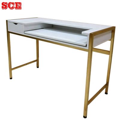 China Computer partical design special cheap white size adjustable base drawer slide rail panel desk table for sale