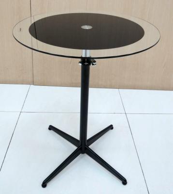 China Small& Lightweight Modern Round Glass Coffee Table Height Adjustable Design for sale