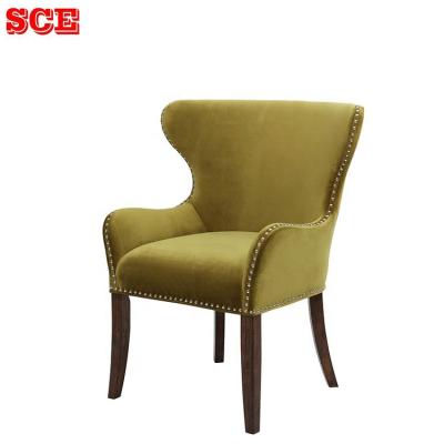 China Upholstered Restaurant Hotel Upholstered Wooden Arm Sofa Chair for sale