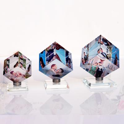 China New Custom Crystal Cube Europe Photo To Wedding Souvenir for sale