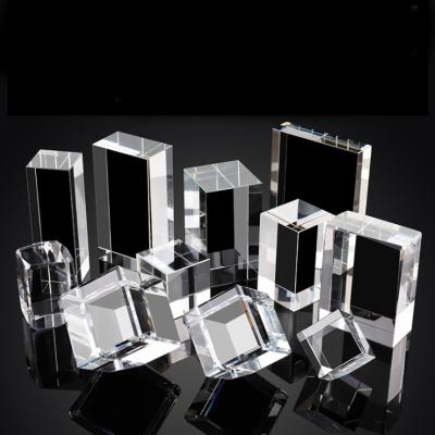 China Europe wholesale cut out Crystal Blank cube, glaa cube paperweight for ornament for sale