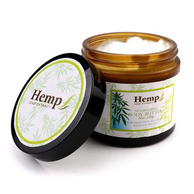 China Custom Moisturizer Private Label Glass Best Butters Organic Body Butter Moisturize Shea Hemp Oil Body Shop Natural Massage Cream Products for sale