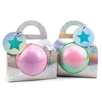 China Home Vegan Bubble Spa Perfume Factory OEM Custom Packing Natural Colors Plastic Bags Single Bath Bombs for sale