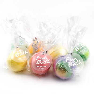 China OEM Factory Custom Packing Bubble Spa Vegan Colors Plastic Bag Shower Natural Organic Single Bath Bombs From OEM Factory for sale