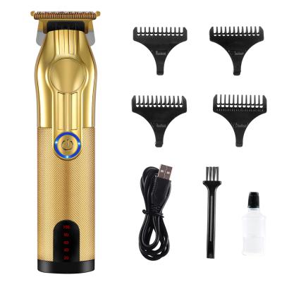 China Waterproof Rechargeable LCD Display Aluminum Professional Hair Trimmer for sale