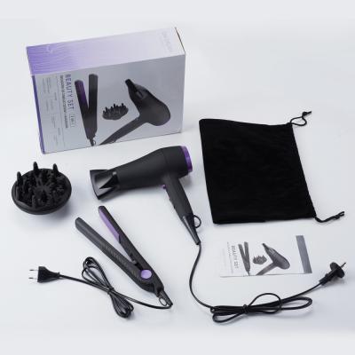 China Toumaine Ceramic Coating Beauty Hair Styling Set with Hair Straightener and Hair Dryer for sale