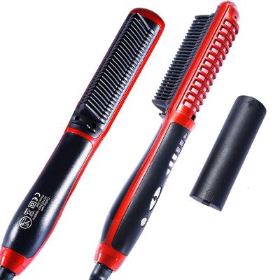 China Fast Heating Hair Straightener and Curler Tools 2 IN 1 Hair Straightening Brush Electric Hot Comb for sale