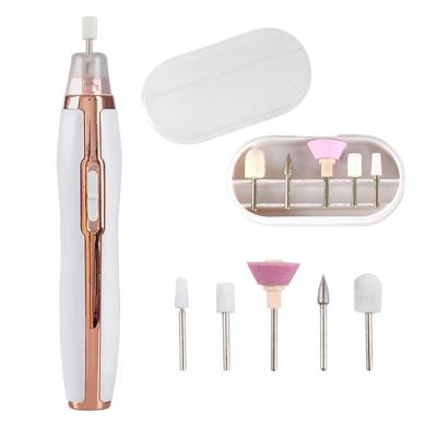 China Convenient Portable 5 in 1 Manicure Pedicure Nail Polish Drill Set Cordless Rechargeable Electric Nail Drill Machine for sale