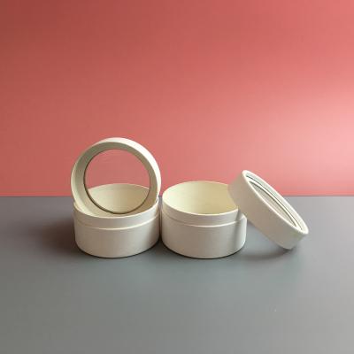 China Disposable Round Shaped Kraft Paper Cylinder Tube Box With PVC Window Round Tube Box Packaging for sale