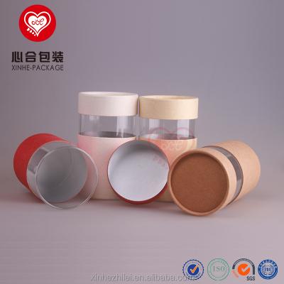 China Wholesale aseptic aluminum foil cylinder paper tea box/tube tea paper box/round tea bags paper packaging box with clear window for sale