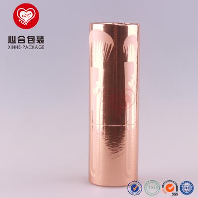 China Handmade Hot Sales UV Gold Printing Cardboard Brush Makeup Tools Packaging Cylinder/Box for sale