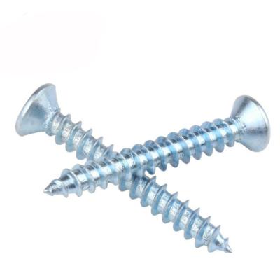 China Low Price Flat Durable Dsing White Galvanized Cross Recessed Flat Head Self Tapping Screw Manufacturer for sale