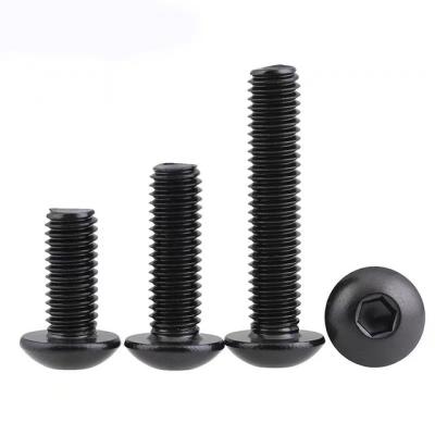 China Factory Sale Various Flat Hex Socket Black Socket Set Screws With Round Head for sale