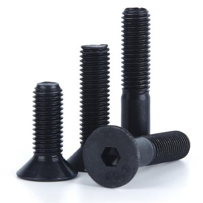 China Hot Sale Best Quality Flat Hexagon Socket Flat Black Metal Screw Head Fasteners for sale