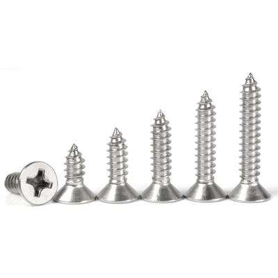 China Cross Recessed DIN7982 Countersunk Stainless Steel Cross Recessed Flat Head Tapping Screw for sale