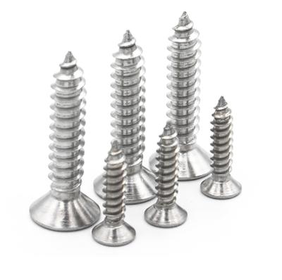 China Cheap Hot Sale Top Quality Stainless Steel Cross Recessed Flat Head Self Tapping Screw Fasteners for sale