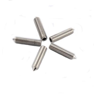 China Stainless Steel Durable Using Low Price All Metal Hexagon Socket Security Set Screws With Taper Point for sale