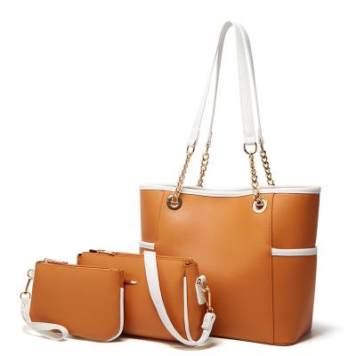 China Fashion Spring Elegant Woman Bag Simple Set Affordable Soft Leather Messenger Three Piece Shoulder Handbag for sale