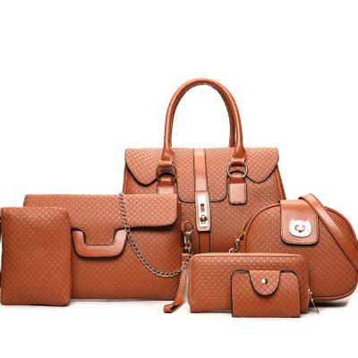 China 2021 European fashion new fashion single shoulder cross - body wearable six pieces set embossed women bag for sale