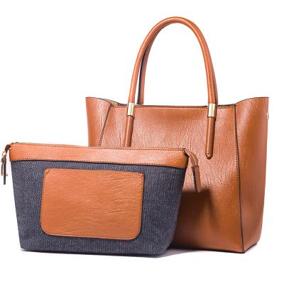 China 2021 new fashion woman handbag cross - body 2 pieces set casual fashion one shoulder bag for sale