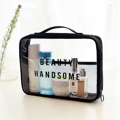 China Fashion Wash Transparent Waterproof Travel Large Quantity Multi Functional Portable Excellent Price Woman PVC Cosmetic Makeup Bag for sale