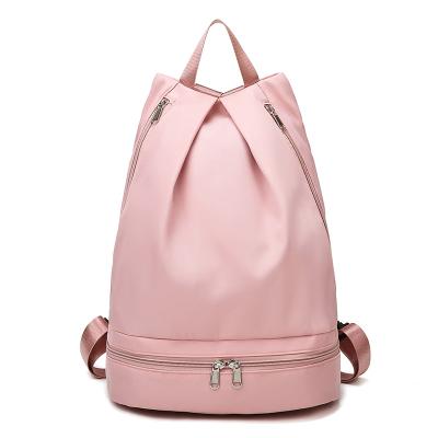 China Polyester Pink Beach Travel Gym Divider Swimming Woman Swim Drawstring Bag Sporting Goods Storage Waterproof Anti-theft Backpack for sale