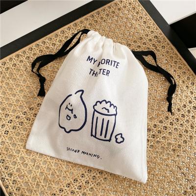 China Korean Handled Style Second The Same Soda Funny Printing Small Style Cartoon Lemon Gift Canvas Drawstring Bag for sale