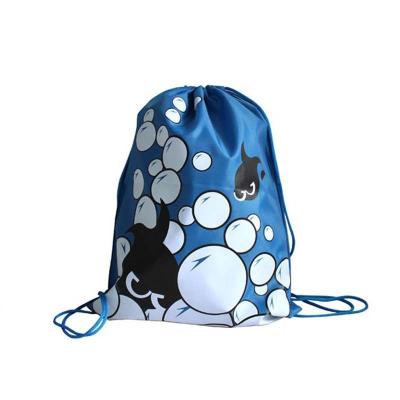 China Anti-theft Flying Fish Swim Polyester Gym Suction String Basketball Thicken Dust Belt Pocket Makeup Backpack Custom Drawstring Bag for sale