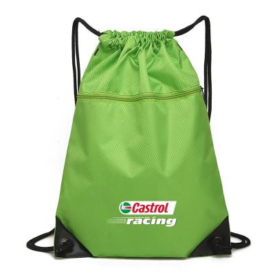 China Large Logo Fabric Oxford Sports Drawstring Bag Double Shoulder Nylon Backpack Waterproof Anti-theft Gym Custom Gift for sale