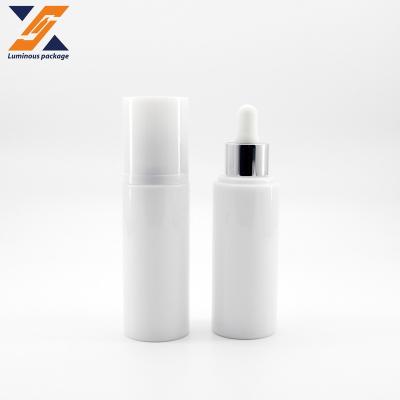 China Single Wall 50ml Thick Recycled PET Body Cream Lotion Dropper Cosmetic Packaging Packaging For Lotion Toner Water Serum Bottle for sale