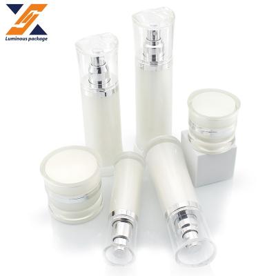 China Popular Acrylic Cylinder Container Cosmetic Bottles And Jars For Cream Jar Lotion Bottle for sale