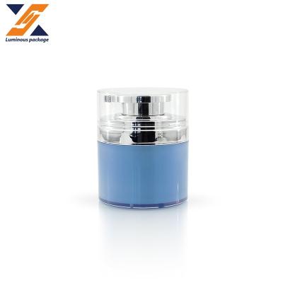 China Luxury Cosmetic Jar 100g Airless Cylinder Plastic Pump Jar With 50g Pump 30g Airless Cream Jar for sale