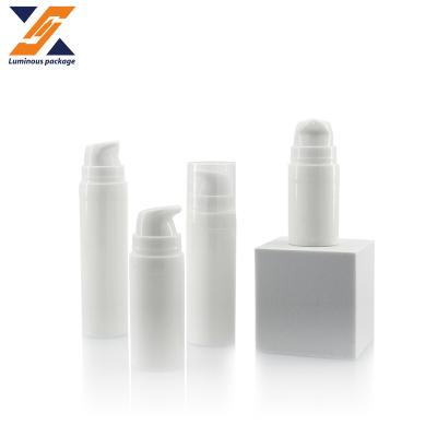 China 5ML 10ML 15ML 20ML Single Cylindrical White PP Plastic Airless Pump Bottle With Instant Lotion Pump for sale