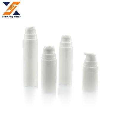 China Single Round White Plastic Cosmetic Airless PP Pump Bottle 5ML 10ML 15ML 20ML for sale