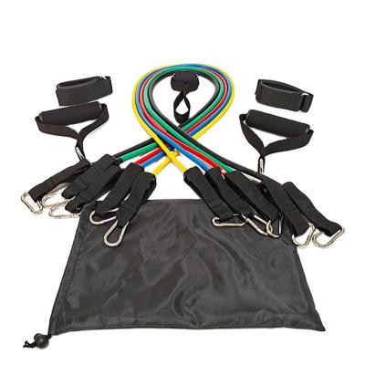 China Wholesale Portable Theraband Posture Corrector Equipment 11pcs 100lbs Resistance Bands Set for sale