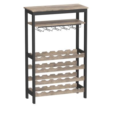 China SONGMICS Christmas Wine Racks Sustainable Wine Rack for Bottle and Wine Bottle Glass Wood Rack for sale