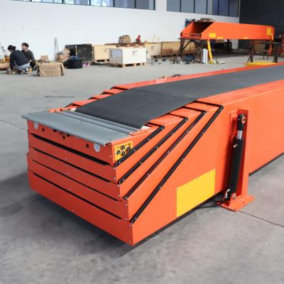 China Greatwell 5 Sections 6m Stretch 16m Heat Resistant High Quality Telescopic Belt Conveyor With Hydraulic for sale