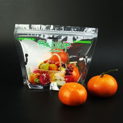 China Moisture Proof Breathable Resealable Zipper Bag Top Fruit And Vegetable Custom Printing Ziplock Plastic Bags With Air Hole And Bottom Gusset for sale