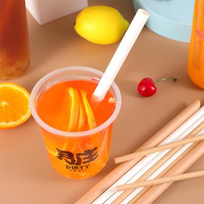 China Recyclable biodegradable kraft paper bubble tea straw Individually wrapped disposable drinking paper straws for sale