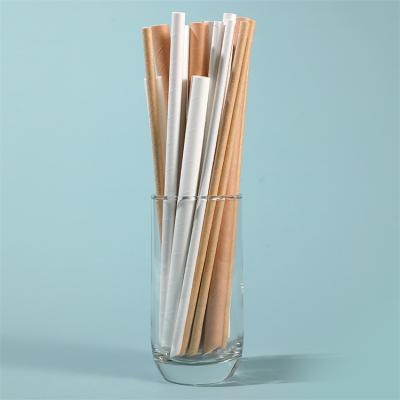 China Recyclable Biodegradable Eco friendly disposable white paper straw bubble milk tea paper straw Individually wrapped paper drinking straws for sale