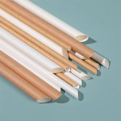 China Recyclable Eco friendly disposable kraft paper straw biodegradable bubble tea paper straw Individually wrapped paper drinking straws for sale