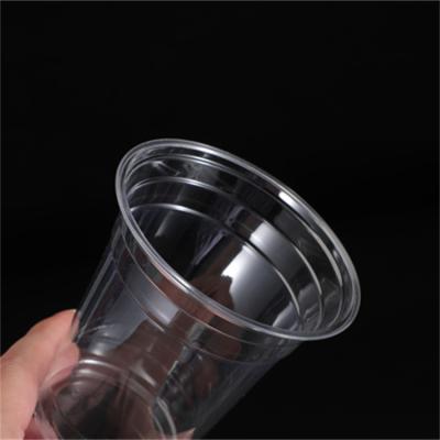 China Single Wall Low moq juice 16ozs clear beverage coffee cups pet plastic cup for sale