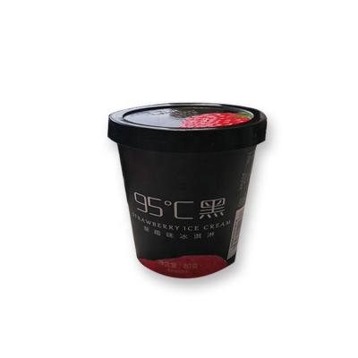 China 16oz Disposable Double Liner Disposable Ice Cream Custom Paper Cup for sale