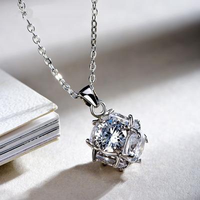 China Hiphop Jewelry CZ Zircon Engagement Party Women Good Charm Pendants Luxury Fashion Crystal Rhinestone Style Flower Pendant Necklaces for sale