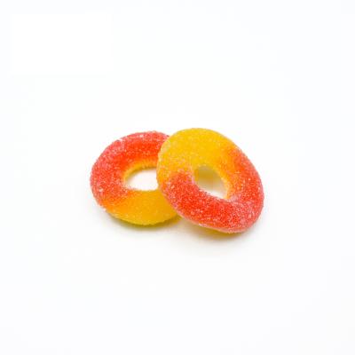 China Natural sugar coated ring shape chewy gummy candy wholesale halal gummies for kids for sale