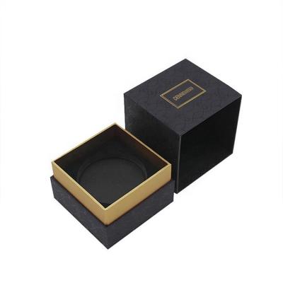 China Recyclable Wholesale Custom Luxury Rigid Candle Packaging Gift Black Candle Box With LOGO for sale