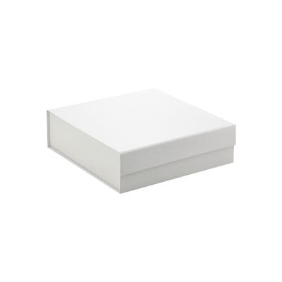 China Medium Size Recyclable Custom Simple White Square Logo Printing Screen Folding Magnetic Gift Box With Magnetic Lid for sale