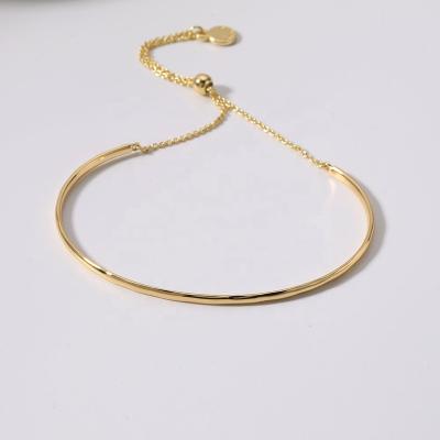 China TRENDY Jewelry 2mm Coil Tennis Fashion Semicircle Adjustable Bracelet Charms For Women And Girls Minimalist for sale